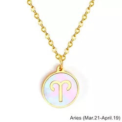Mother of Pearl Zodiac Necklace - Gaia Luna
