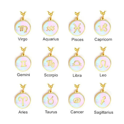 Mother of Pearl Zodiac Necklace