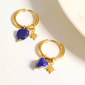 Lazurite Huggie Earrings