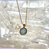 Blue Evil Eye Crystal Necklace- Silver & Gold - Gaia Luna