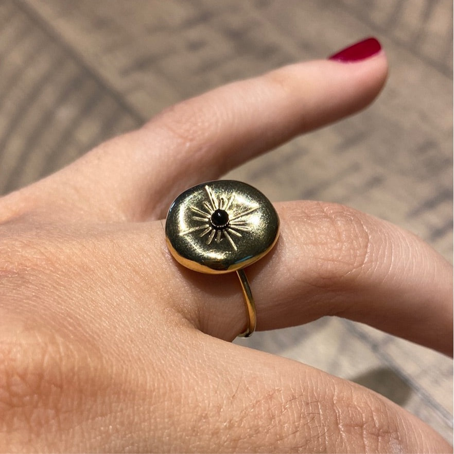 Gold Sun Dark Stone - Gaia Luna