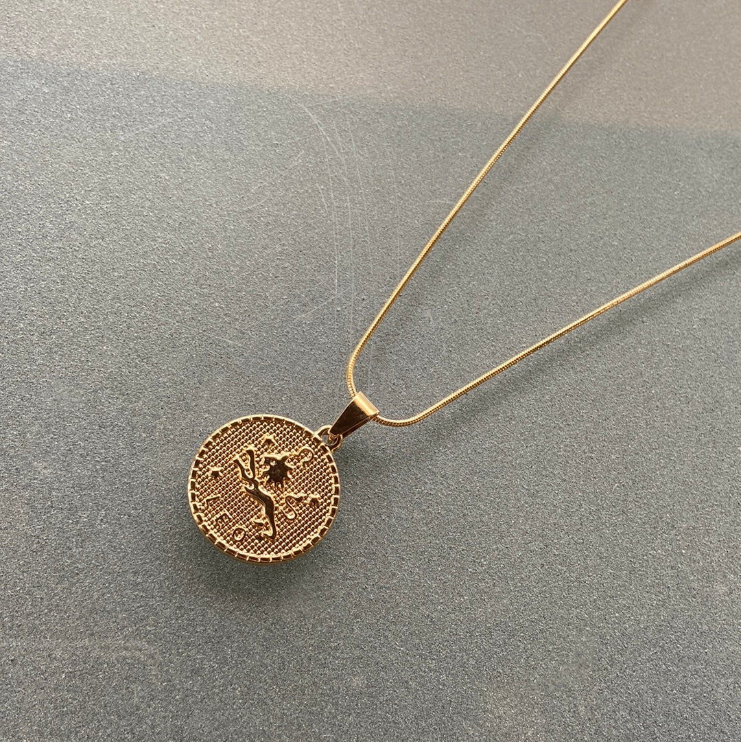 Gold Leo Constellation Medallion - Gaia Luna