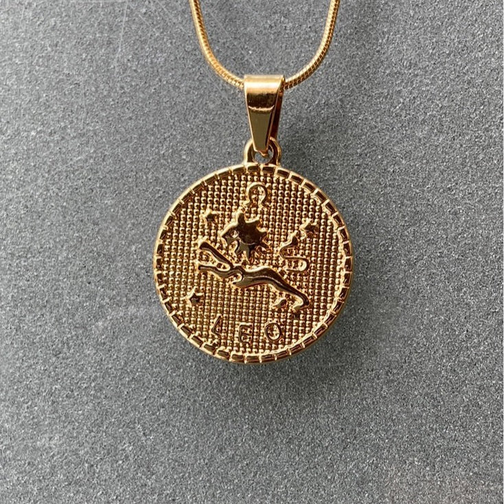 Gold Leo Constellation Medallion - Gaia Luna