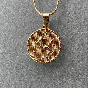 Gold Leo Constellation Medallion Necklace