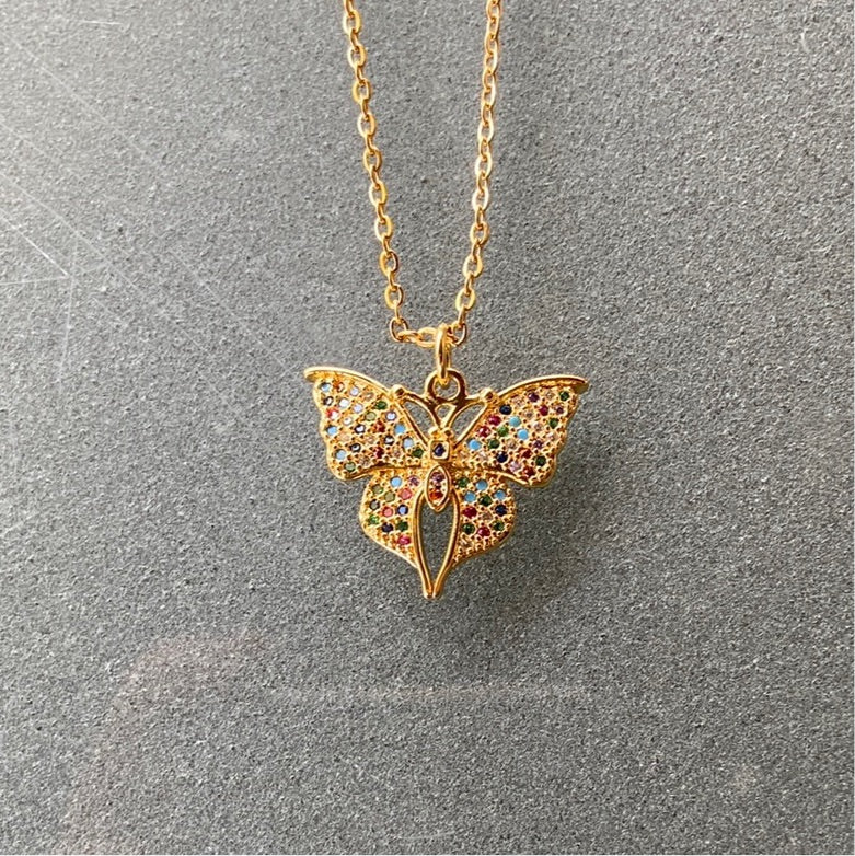 Gold Rainbow Diamonds Butterfly - Gaia Luna