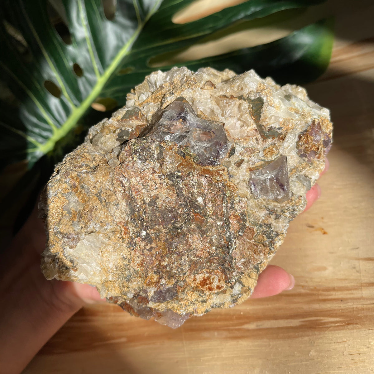 Dessert Rose &amp; Rainbow Fluorite Specimen - Gaia Luna