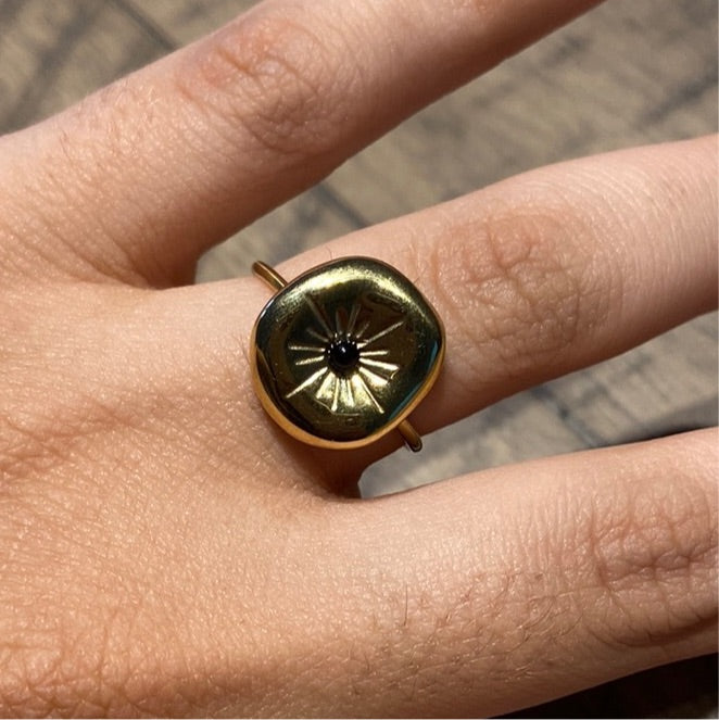 Gold Sun Dark Stone - Gaia Luna