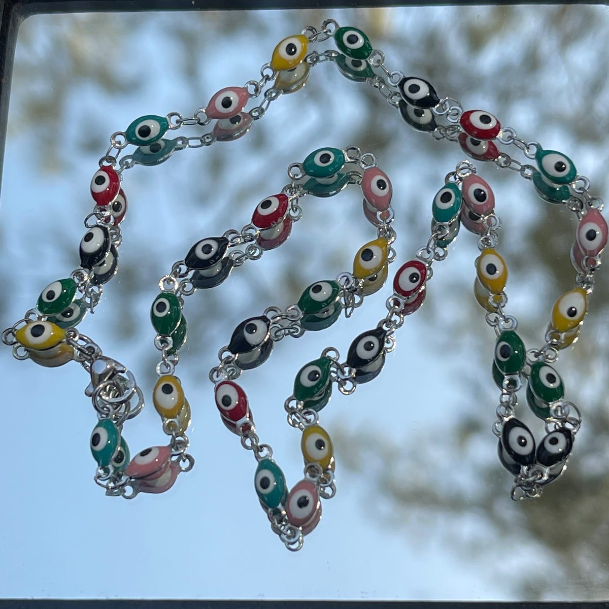 Rainbow Evil Eye Necklace - Gaia Luna