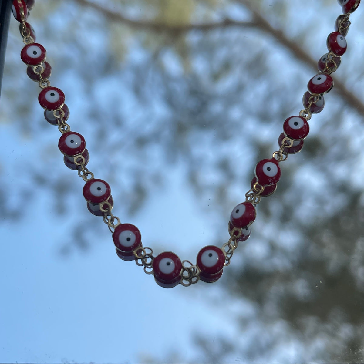 Red Evil Eye Necklace - Gaia Luna