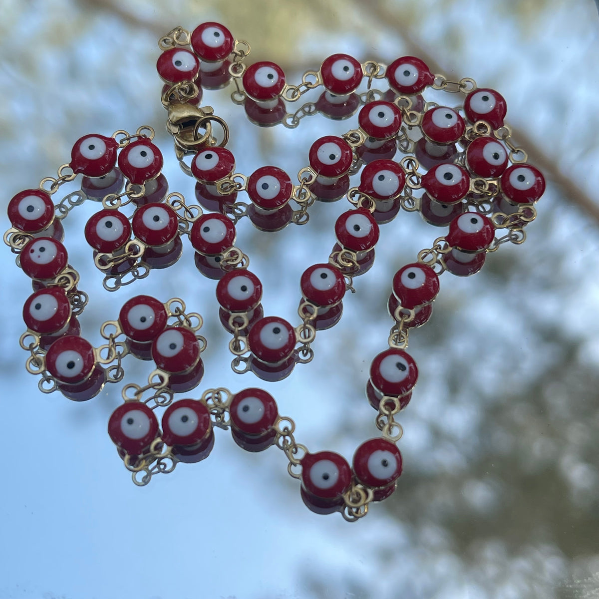 Red Evil Eye Necklace - Gaia Luna