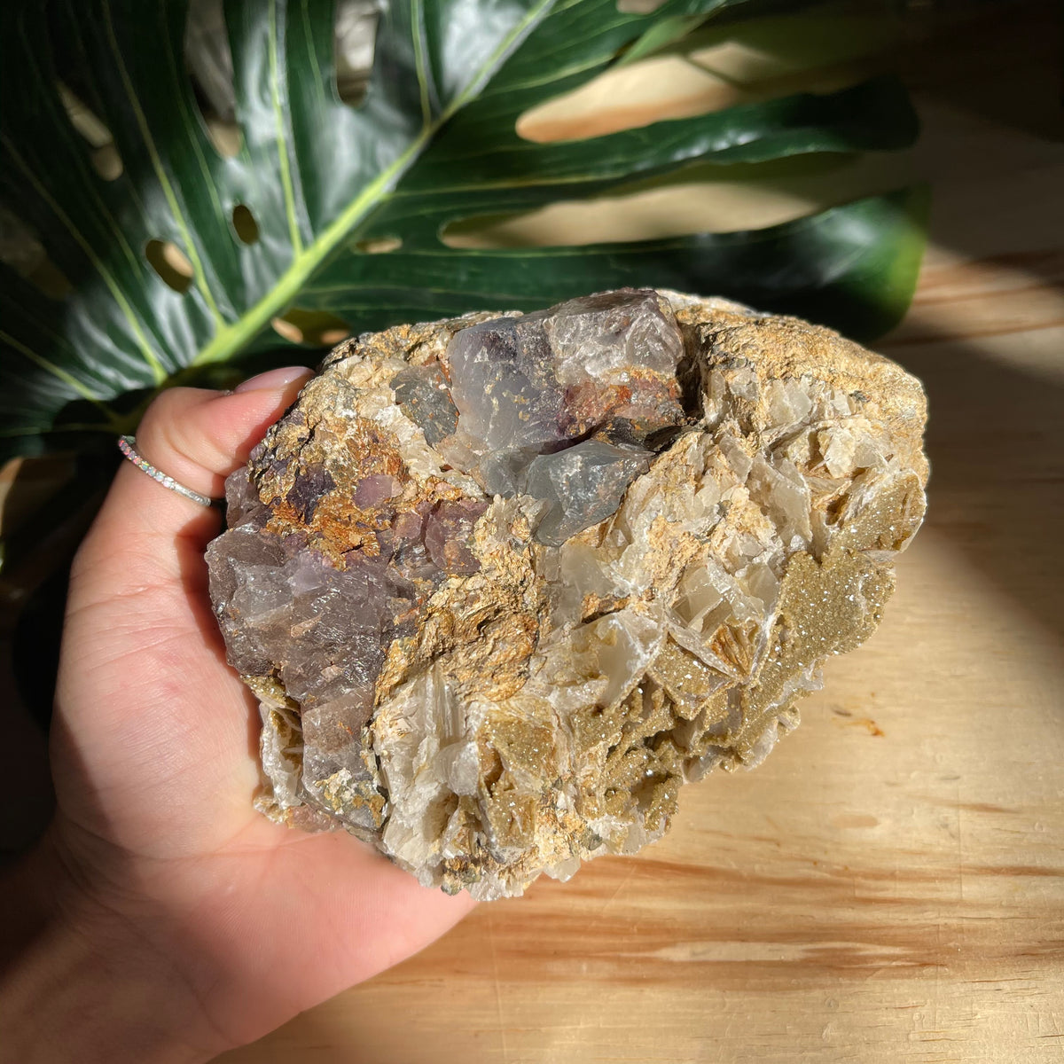 Dessert Rose &amp; Rainbow Fluorite Specimen - Gaia Luna