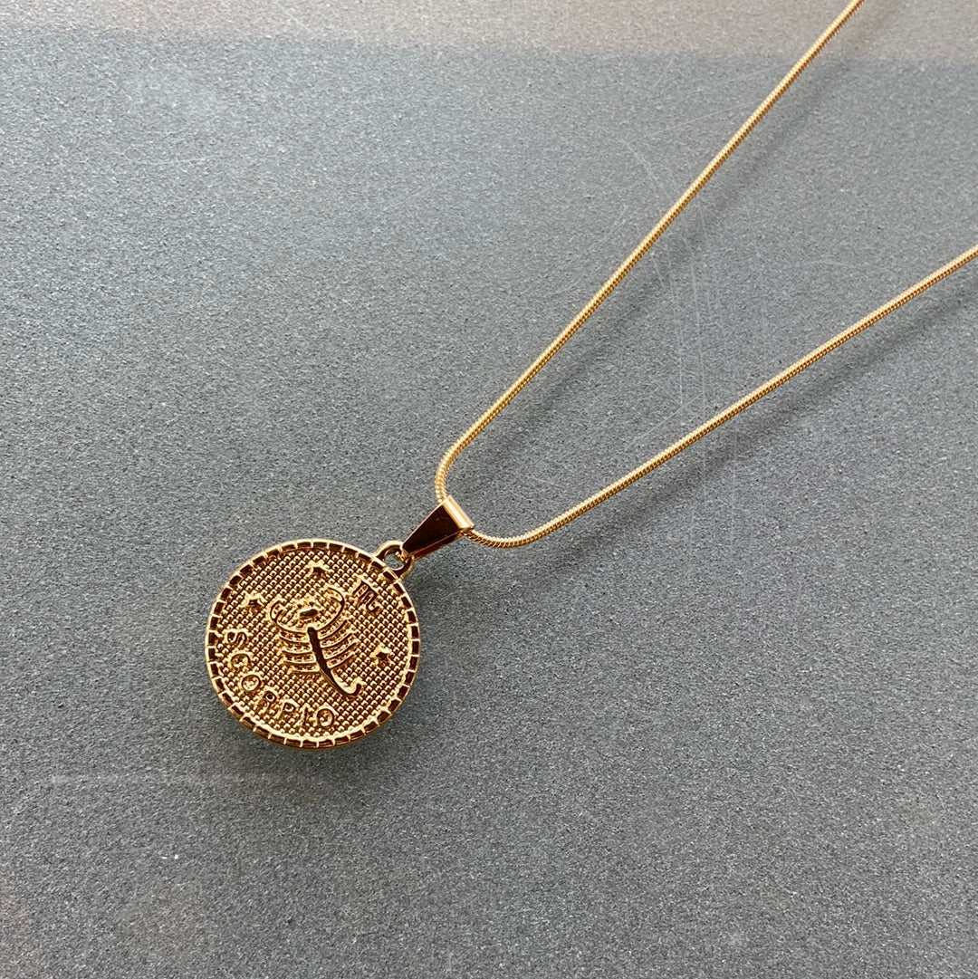Gold Scorpio Constellation Medallion - Gaia Luna