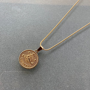Gold Scorpio Constellation Medallion Necklace