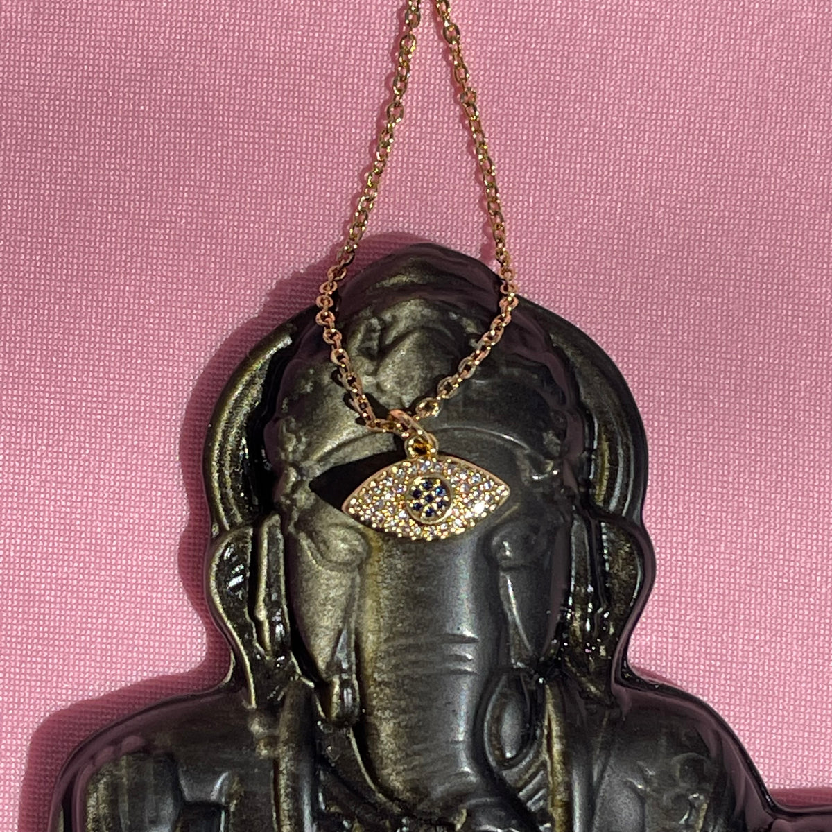 Dainty Crystal Evil Eye Necklace - Gaia Luna