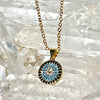 Blue Evil Eye Crystal Necklace- Silver &amp; Gold - Gaia Luna