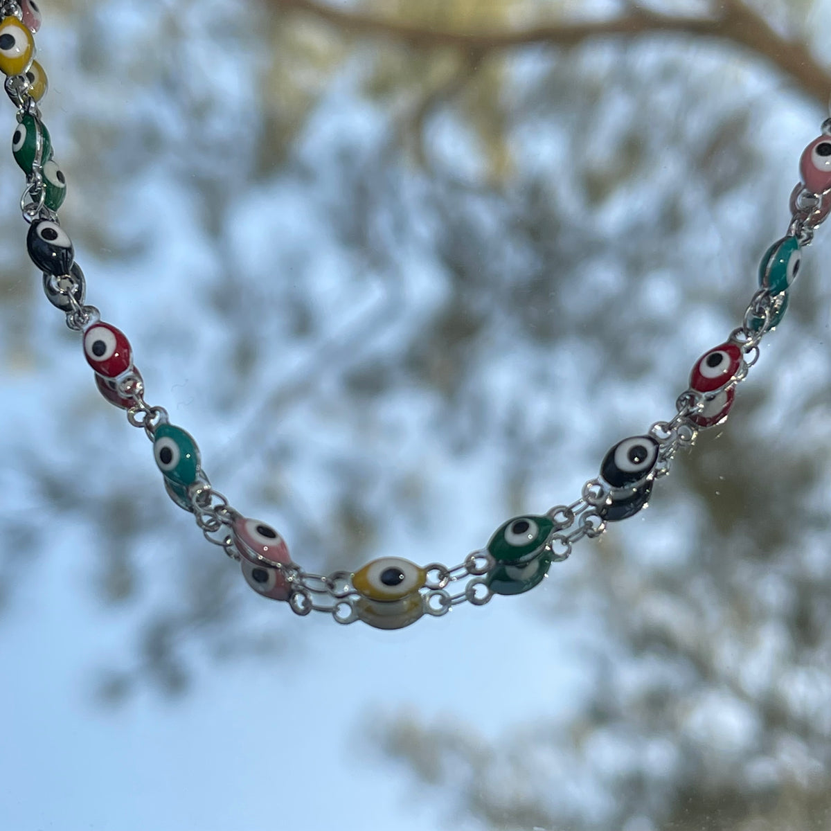 Rainbow Evil Eye Necklace - Gaia Luna