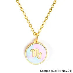Mother of Pearl Zodiac Necklace - Gaia Luna